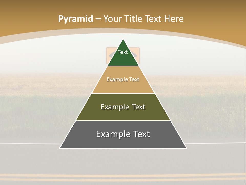A Yellow Sign Sitting On The Side Of A Road PowerPoint Template