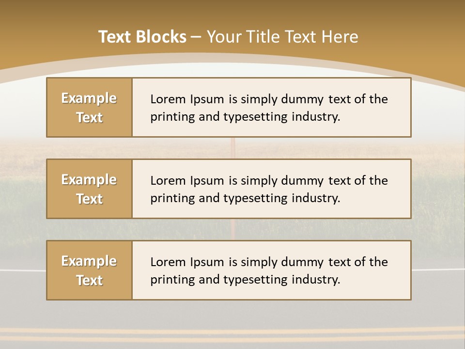 A Yellow Sign Sitting On The Side Of A Road PowerPoint Template