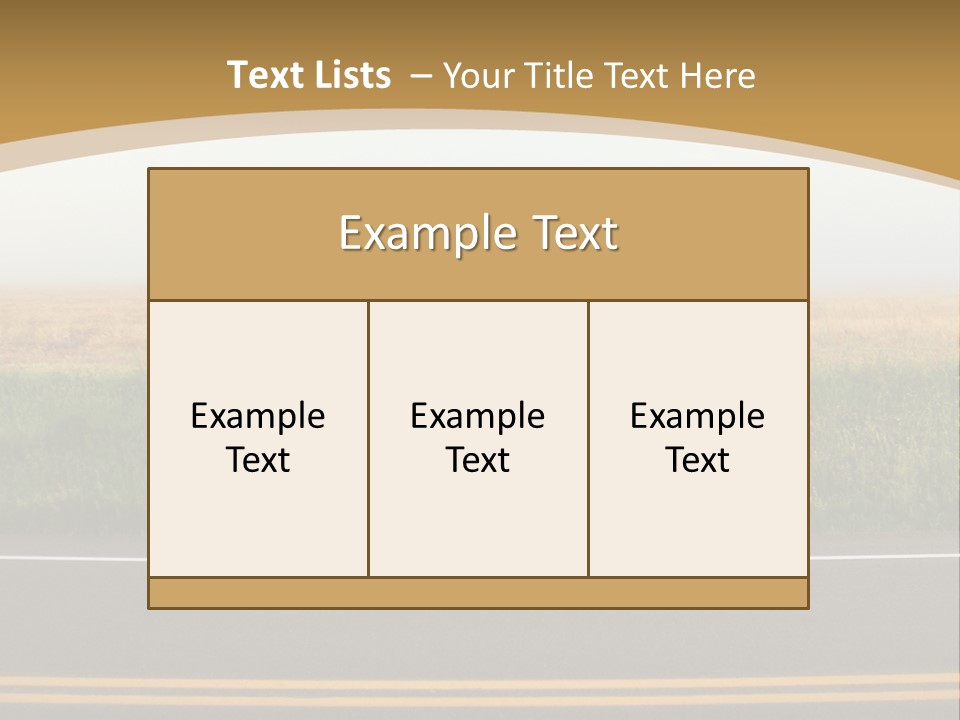 A Yellow Sign Sitting On The Side Of A Road PowerPoint Template