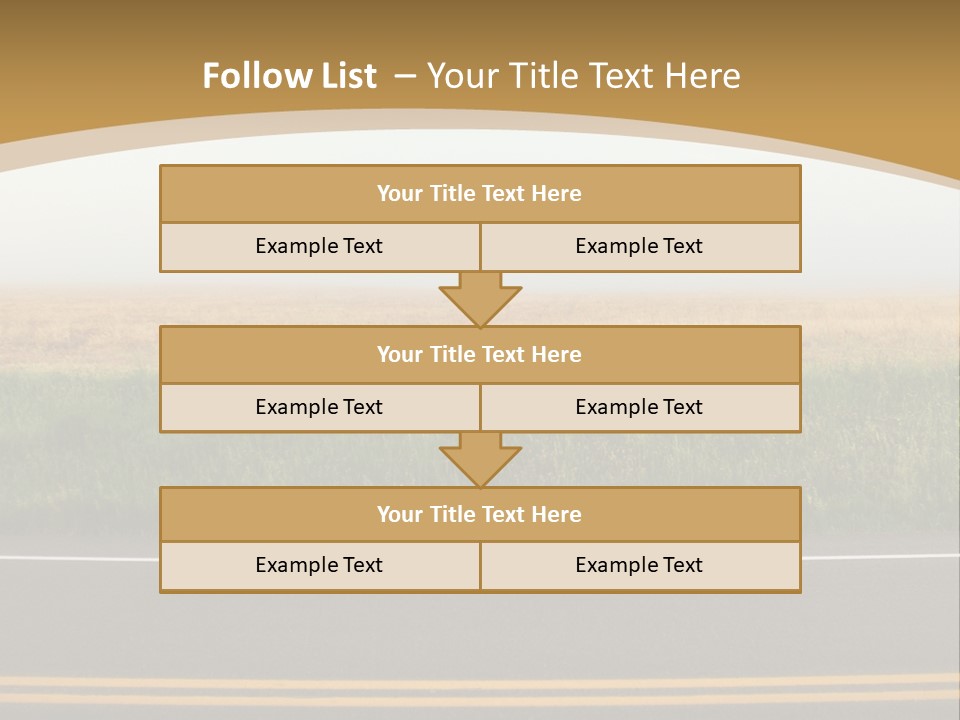 A Yellow Sign Sitting On The Side Of A Road PowerPoint Template