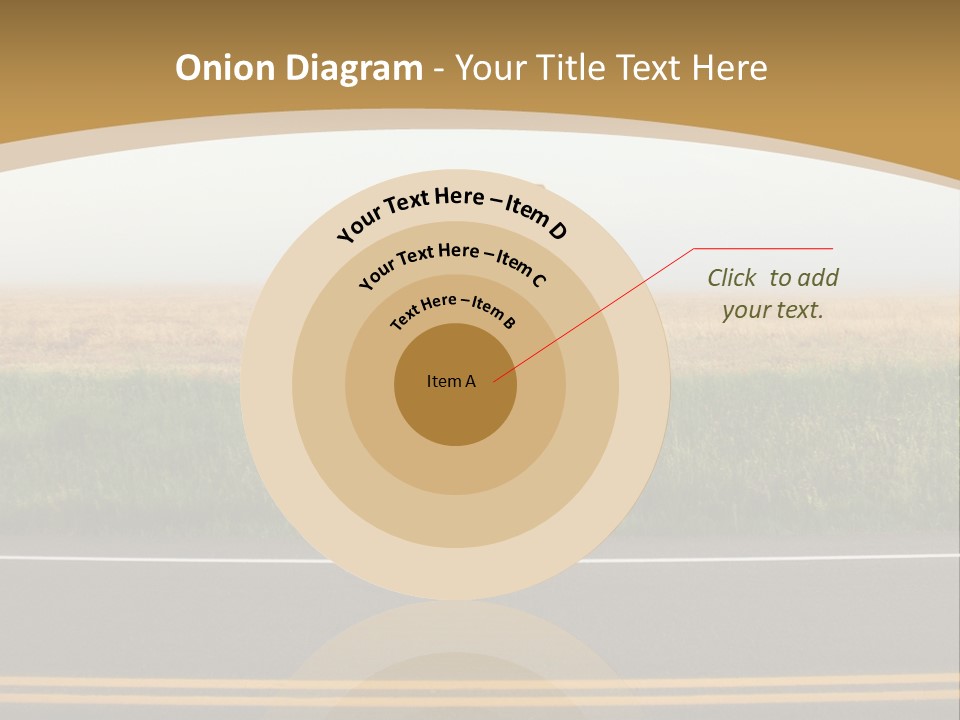 A Yellow Sign Sitting On The Side Of A Road PowerPoint Template