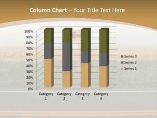 A Yellow Sign Sitting On The Side Of A Road PowerPoint Template