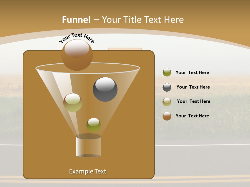 A Yellow Sign Sitting On The Side Of A Road PowerPoint Template