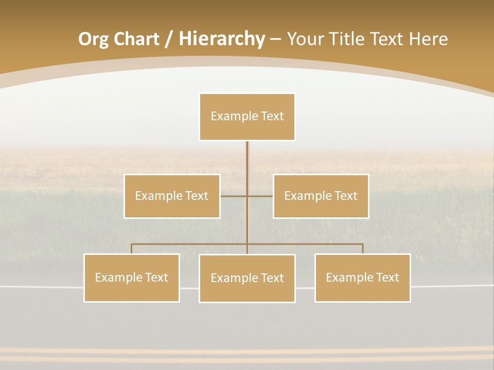 A Yellow Sign Sitting On The Side Of A Road PowerPoint Template