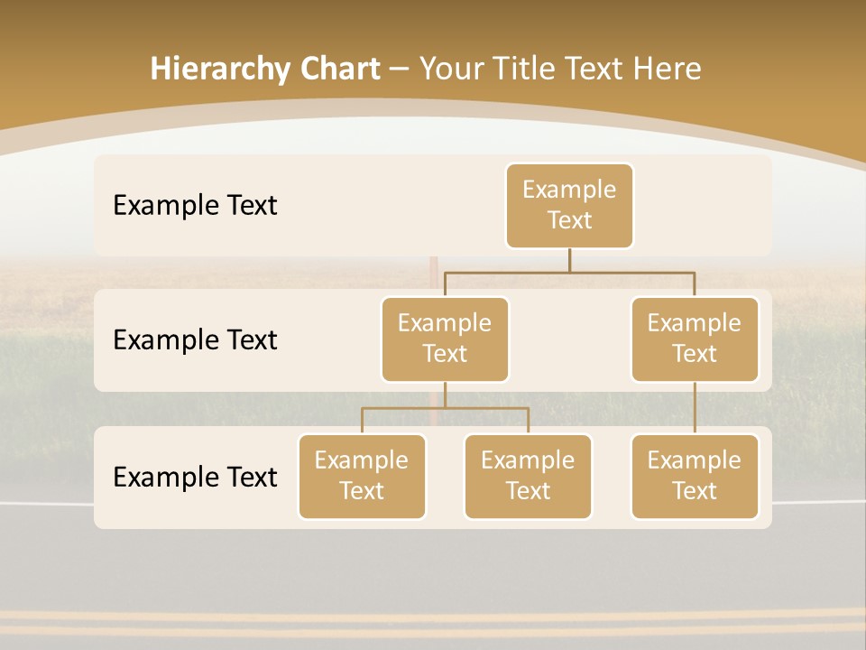 A Yellow Sign Sitting On The Side Of A Road PowerPoint Template