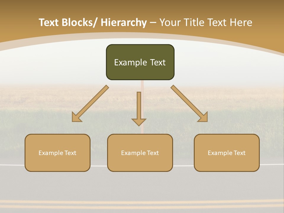 A Yellow Sign Sitting On The Side Of A Road PowerPoint Template