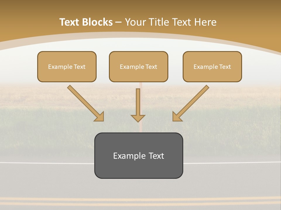 A Yellow Sign Sitting On The Side Of A Road PowerPoint Template
