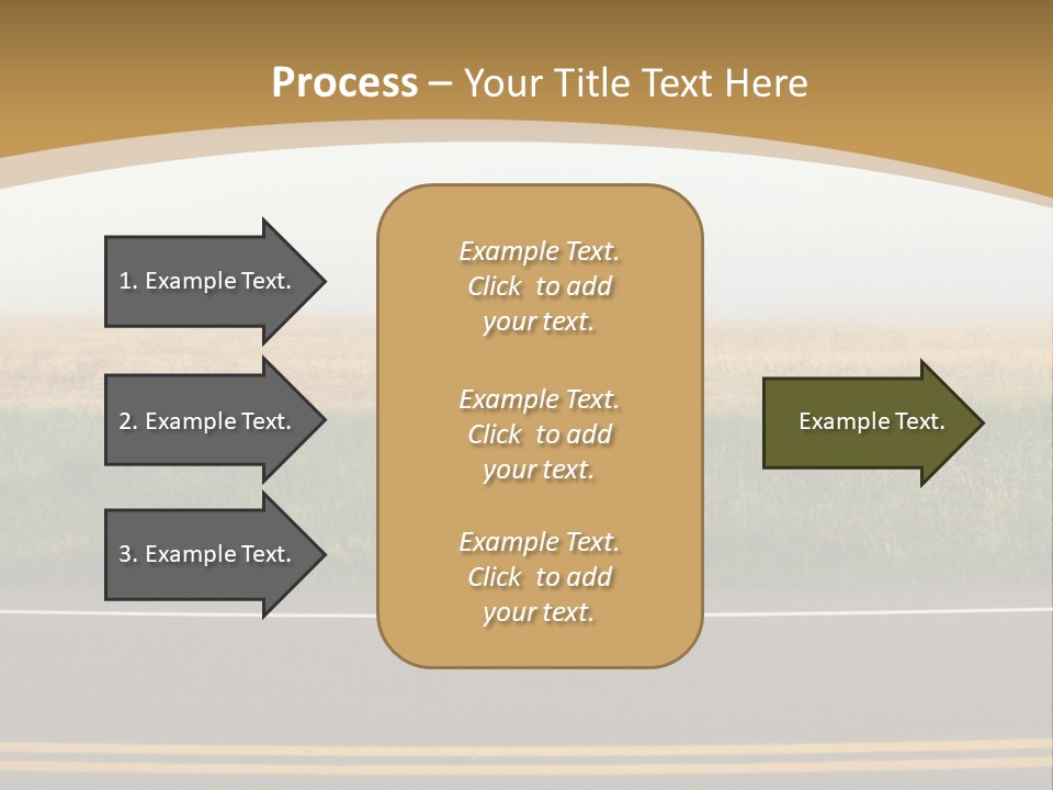 A Yellow Sign Sitting On The Side Of A Road PowerPoint Template
