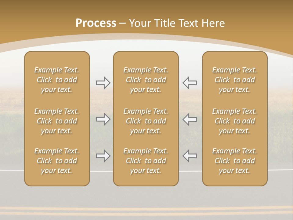 A Yellow Sign Sitting On The Side Of A Road PowerPoint Template