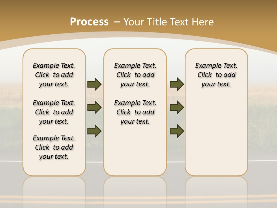 A Yellow Sign Sitting On The Side Of A Road PowerPoint Template