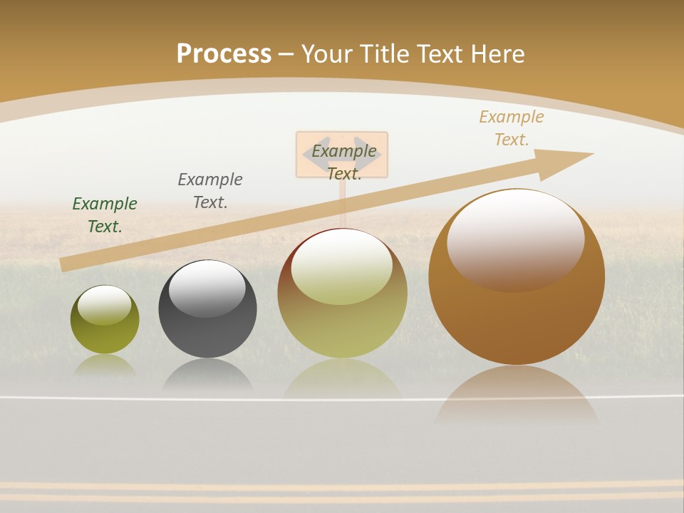 A Yellow Sign Sitting On The Side Of A Road PowerPoint Template