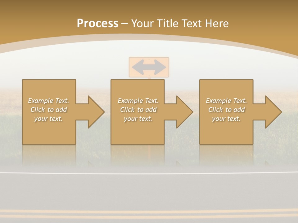 A Yellow Sign Sitting On The Side Of A Road PowerPoint Template