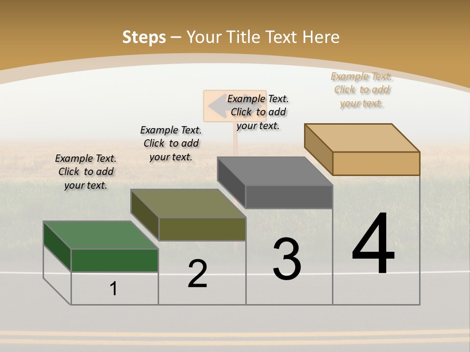 A Yellow Sign Sitting On The Side Of A Road PowerPoint Template