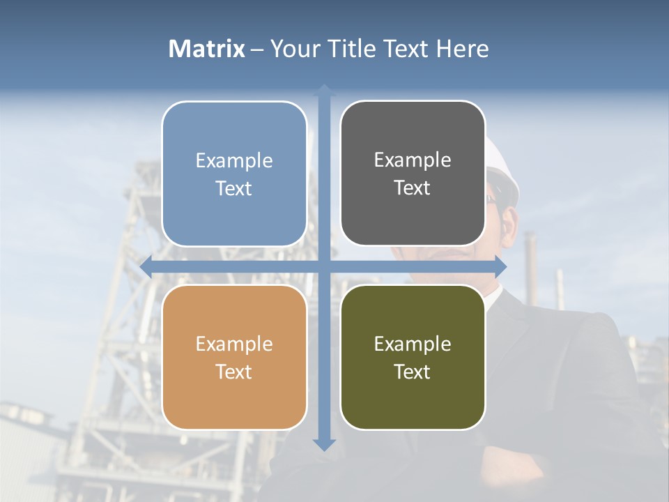 A Man Wearing A Hard Hat Standing In Front Of A Power Plant PowerPoint Template