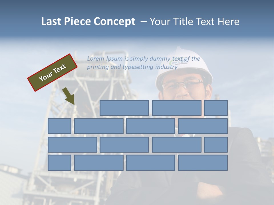 A Man Wearing A Hard Hat Standing In Front Of A Power Plant PowerPoint Template