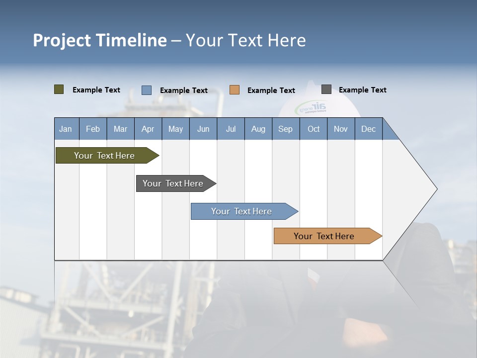 A Man Wearing A Hard Hat Standing In Front Of A Power Plant PowerPoint Template