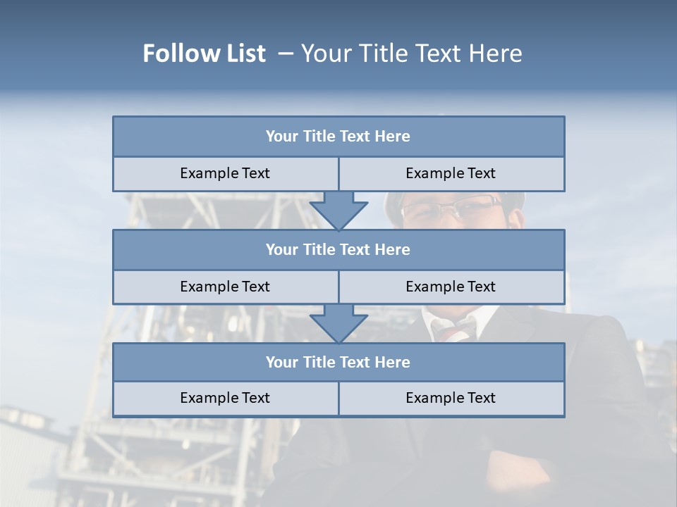 A Man Wearing A Hard Hat Standing In Front Of A Power Plant PowerPoint Template