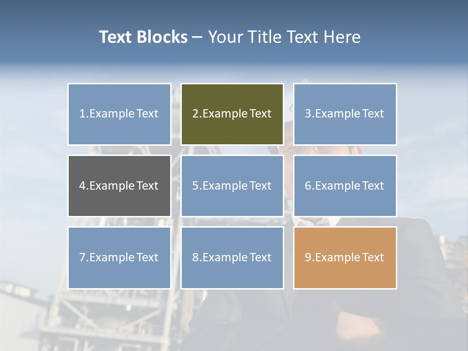 A Man Wearing A Hard Hat Standing In Front Of A Power Plant PowerPoint Template