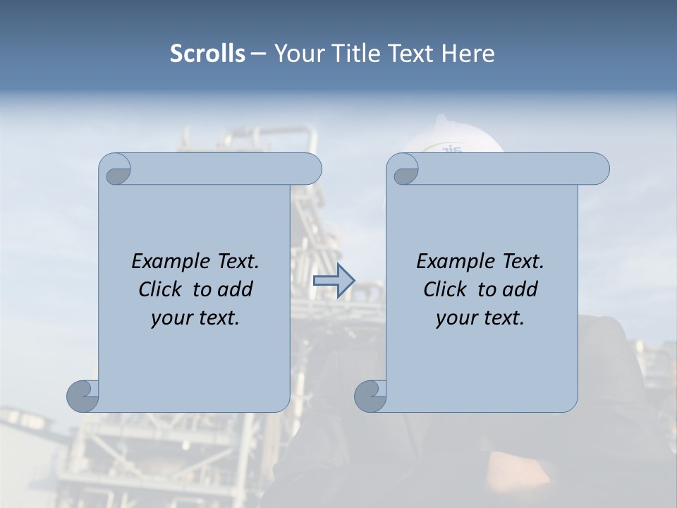 A Man Wearing A Hard Hat Standing In Front Of A Power Plant PowerPoint Template