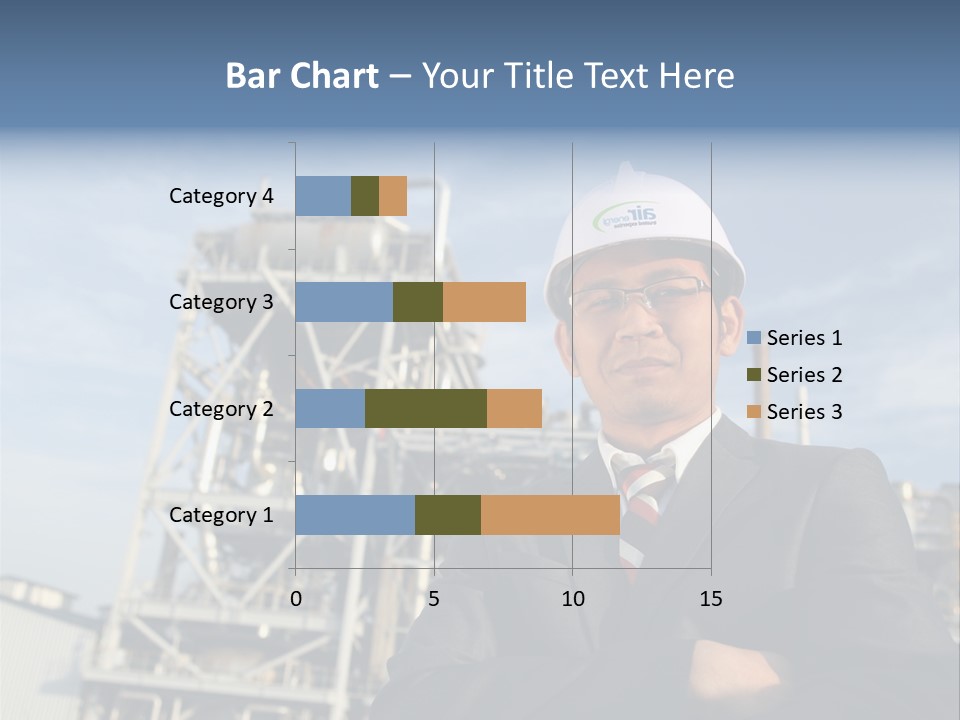 A Man Wearing A Hard Hat Standing In Front Of A Power Plant PowerPoint Template