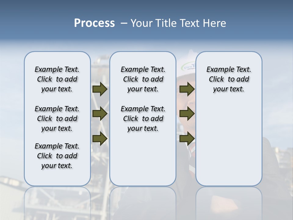 A Man Wearing A Hard Hat Standing In Front Of A Power Plant PowerPoint Template