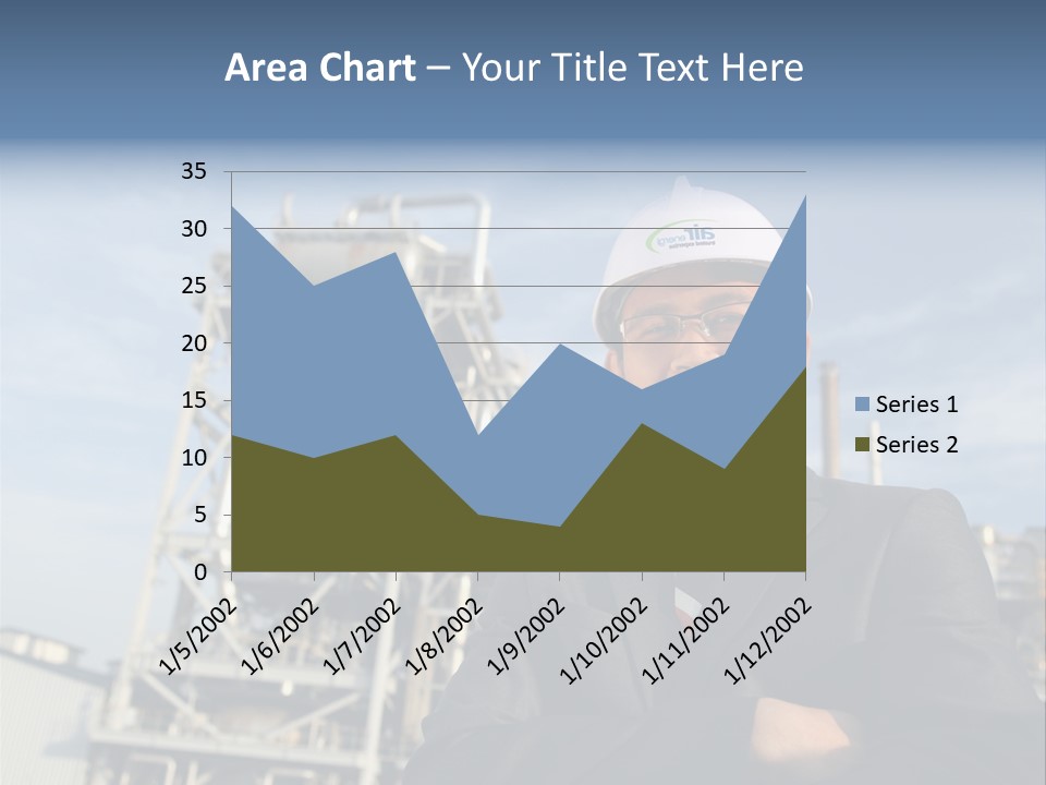 A Man Wearing A Hard Hat Standing In Front Of A Power Plant PowerPoint Template