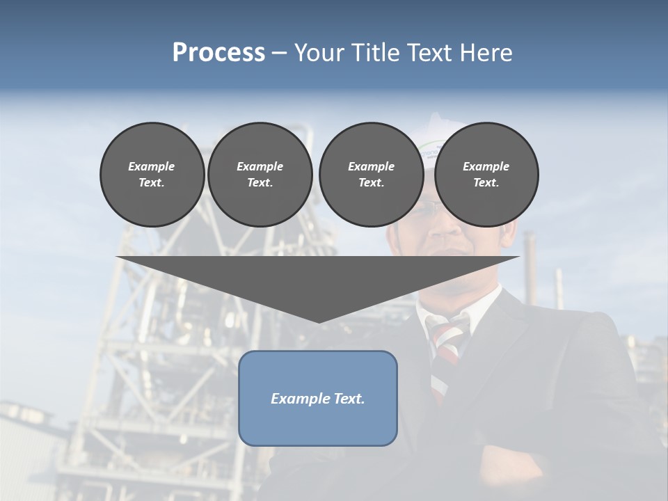 A Man Wearing A Hard Hat Standing In Front Of A Power Plant PowerPoint Template