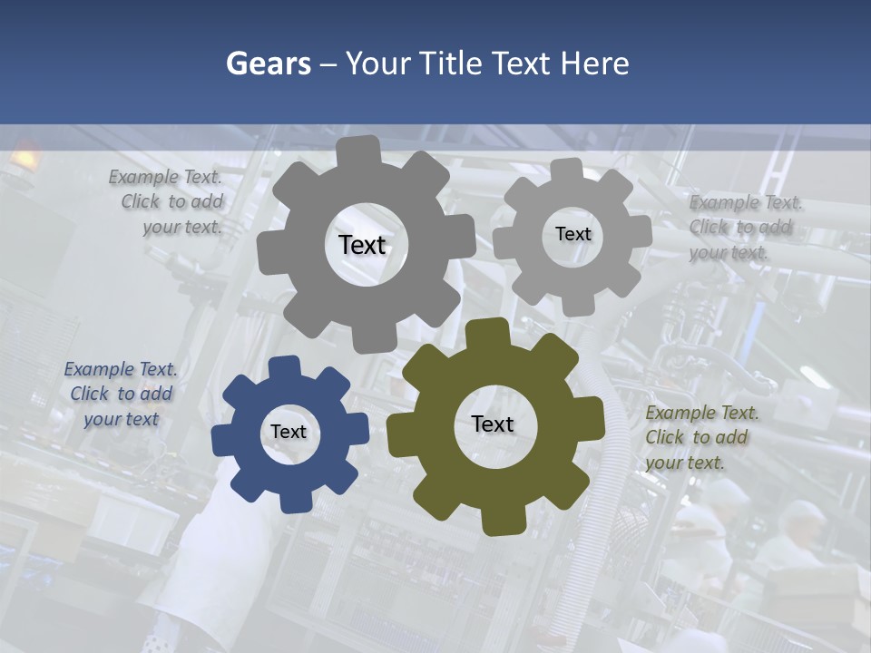 A Factory Filled With Lots Of Machines And Workers PowerPoint Template
