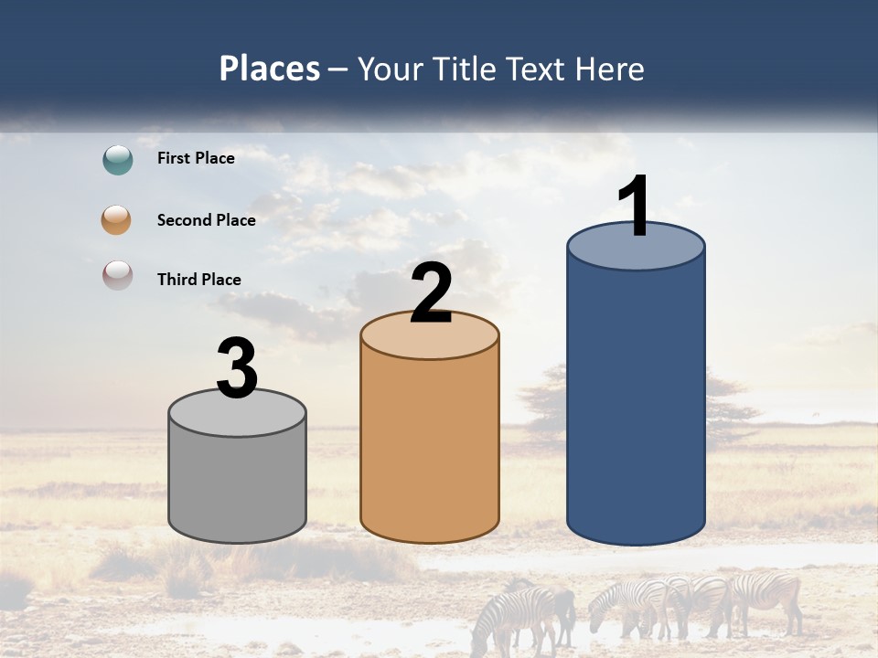 A Group Of Elephants In A Field With A Tree In The Background PowerPoint Template