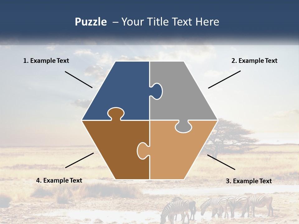 A Group Of Elephants In A Field With A Tree In The Background PowerPoint Template