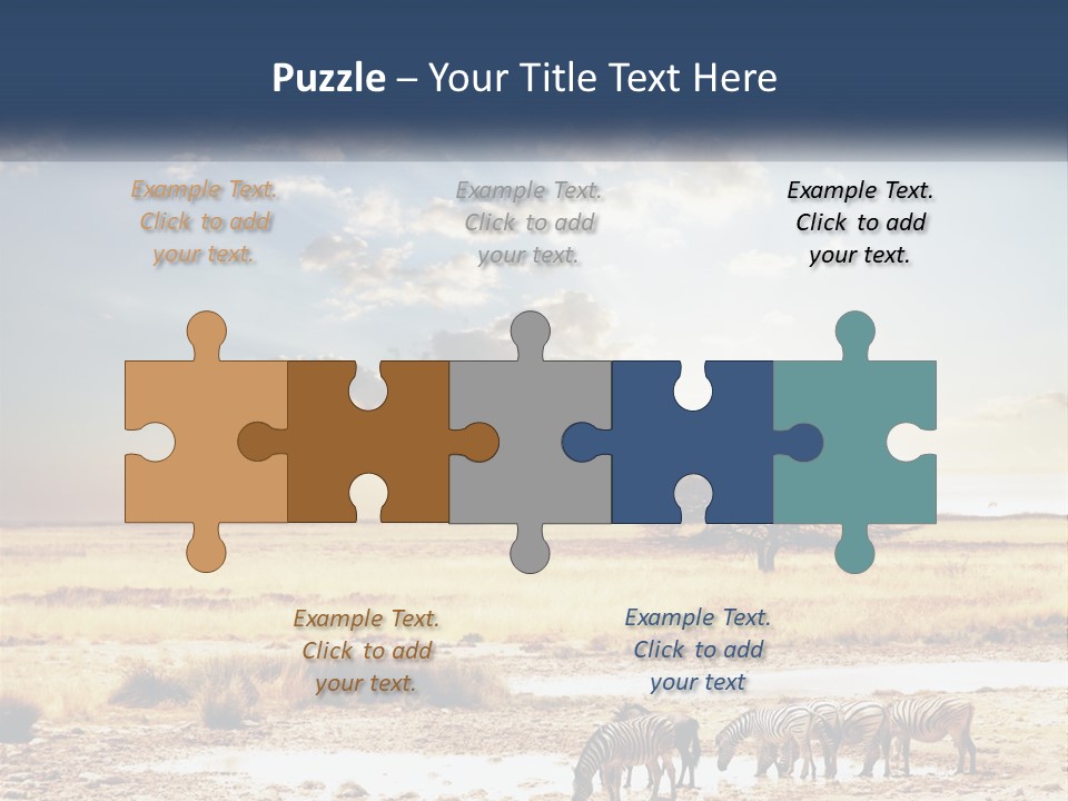 A Group Of Elephants In A Field With A Tree In The Background PowerPoint Template