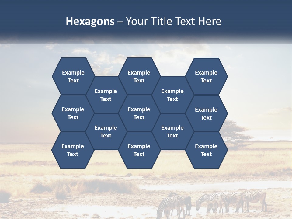 A Group Of Elephants In A Field With A Tree In The Background PowerPoint Template