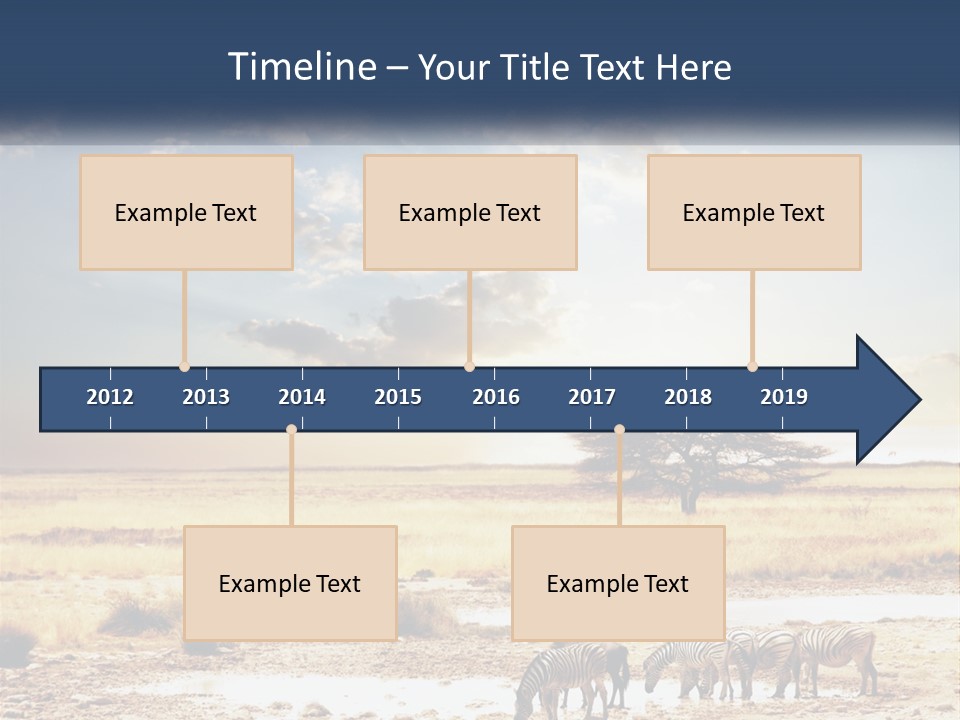 A Group Of Elephants In A Field With A Tree In The Background PowerPoint Template