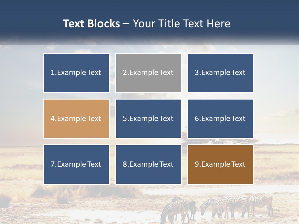 A Group Of Elephants In A Field With A Tree In The Background PowerPoint Template