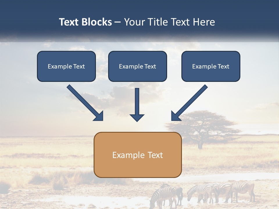 A Group Of Elephants In A Field With A Tree In The Background PowerPoint Template