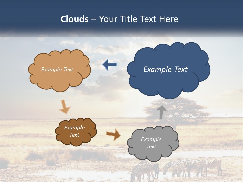 A Group Of Elephants In A Field With A Tree In The Background PowerPoint Template