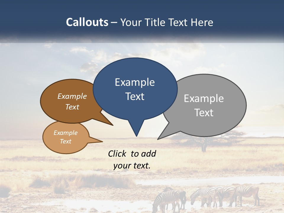 A Group Of Elephants In A Field With A Tree In The Background PowerPoint Template