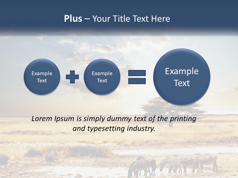 A Group Of Elephants In A Field With A Tree In The Background PowerPoint Template