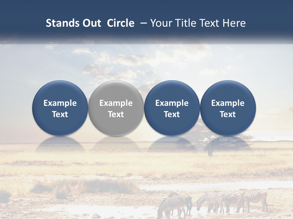 A Group Of Elephants In A Field With A Tree In The Background PowerPoint Template