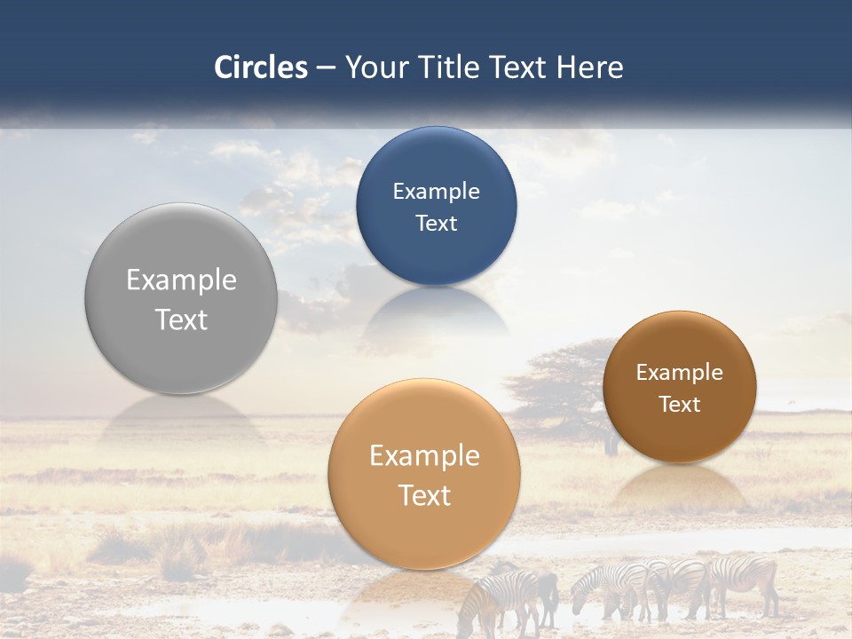 A Group Of Elephants In A Field With A Tree In The Background PowerPoint Template