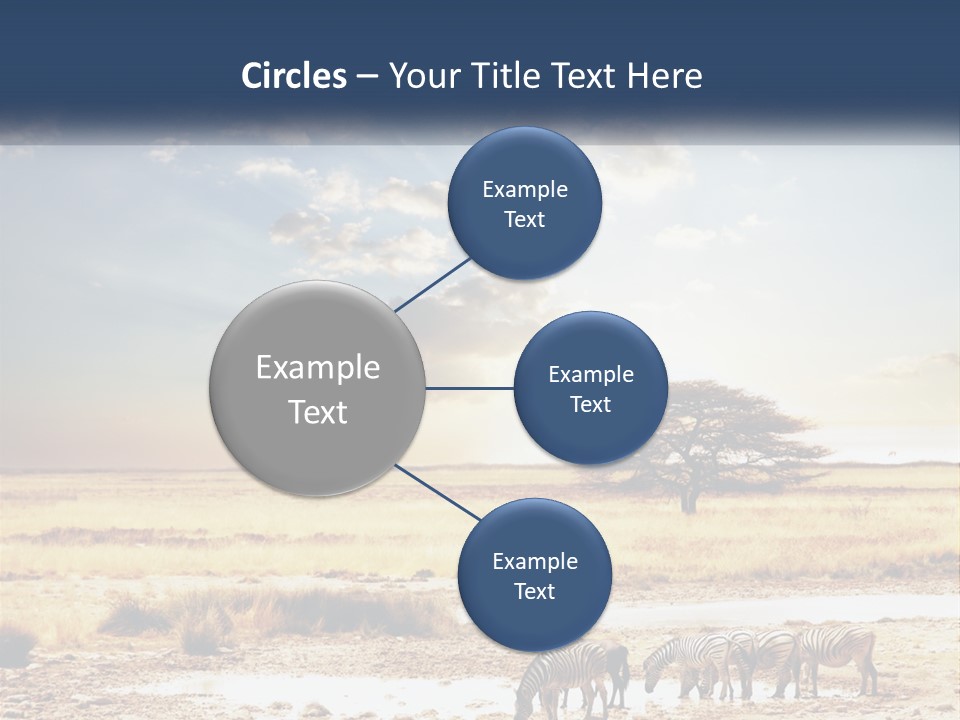 A Group Of Elephants In A Field With A Tree In The Background PowerPoint Template