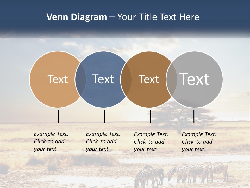 A Group Of Elephants In A Field With A Tree In The Background PowerPoint Template