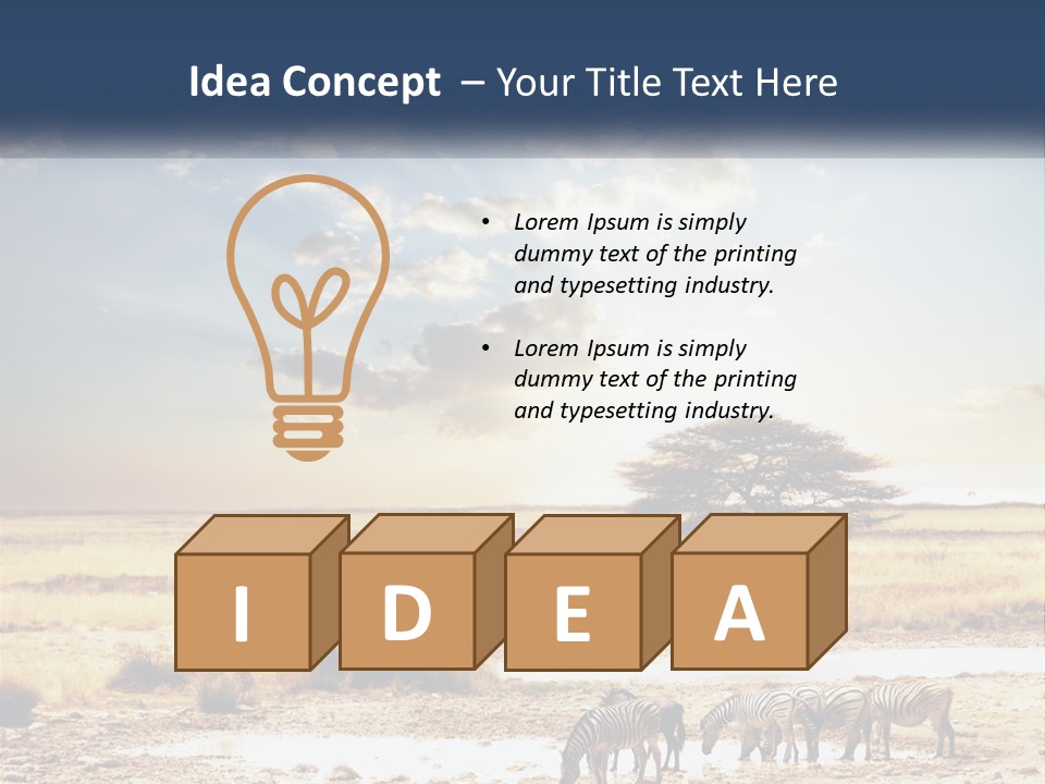 A Group Of Elephants In A Field With A Tree In The Background PowerPoint Template