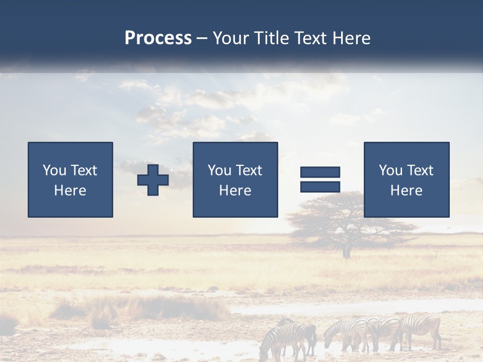 A Group Of Elephants In A Field With A Tree In The Background PowerPoint Template