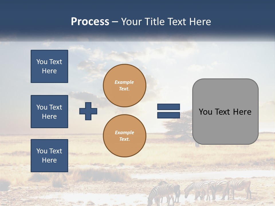A Group Of Elephants In A Field With A Tree In The Background PowerPoint Template