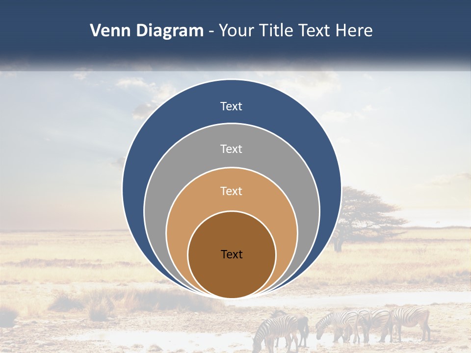 A Group Of Elephants In A Field With A Tree In The Background PowerPoint Template