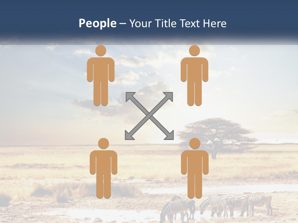 A Group Of Elephants In A Field With A Tree In The Background PowerPoint Template