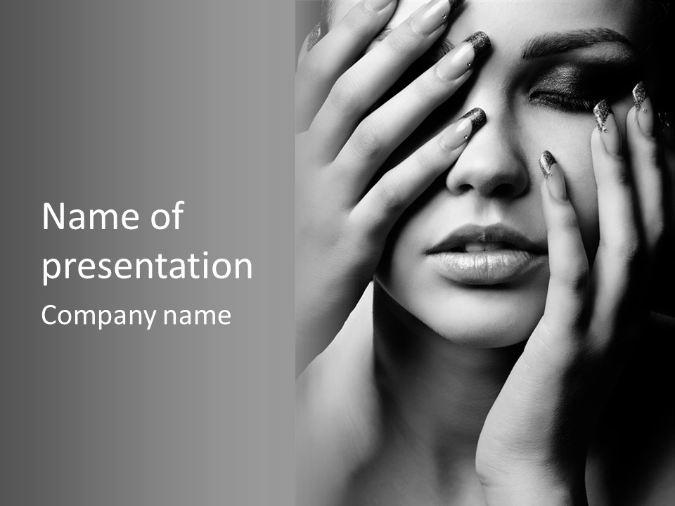 A Woman Covering Her Eyes With Her Hands PowerPoint Template