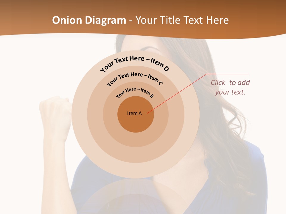 A Woman In A Blue Shirt Is Pointing At Something PowerPoint Template