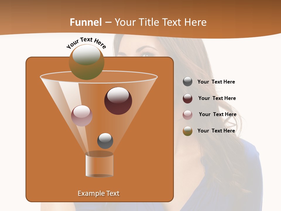 A Woman In A Blue Shirt Is Pointing At Something PowerPoint Template